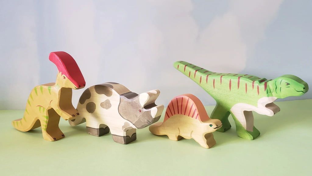 Waldorf ve Montessori Oyuncak - Holztiger Ahşap Hayvanlar - Ahşap Dinozor - Sadeoyuncak